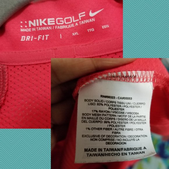 Nike Dri-Fit Red & Brown Vented Polo Shirt - Picture 4 of 4